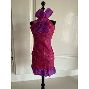 Barbie Fashionistas Fashion Fever Doll Cloth Party Pink Purple Dress